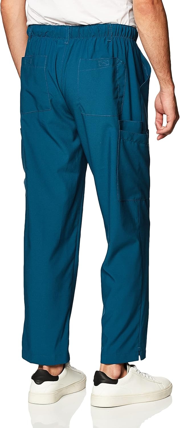 Wink W123 Men’s Flat Front Cargo Scrub Pant(Caribbean Blue)