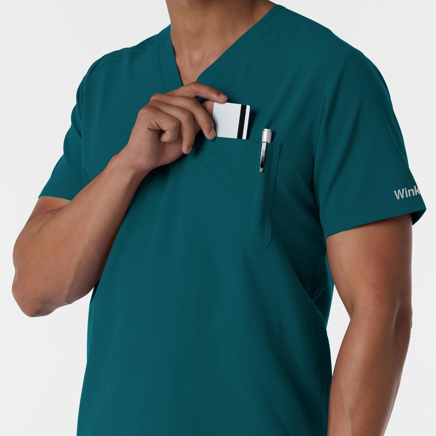 Wink Men’s Men’s V-Neck Scrub Top(Caribbean)