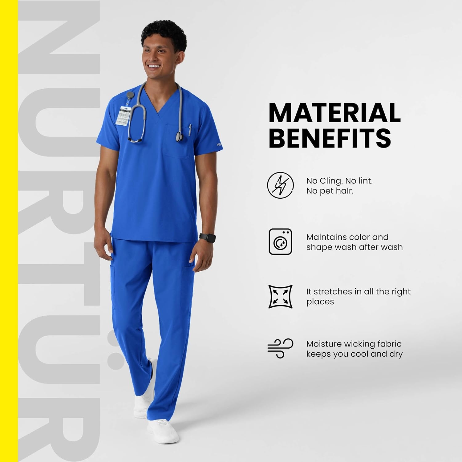 Wink Men’s Men’s V-Neck Scrub Top(Caribbean)