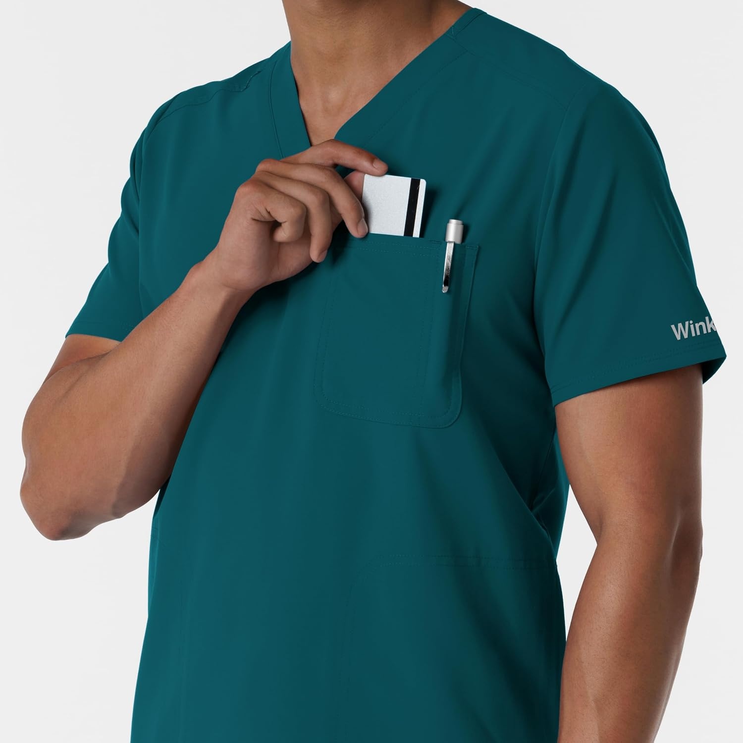 Wink Men’s Men’s V-Neck Scrub Top(Caribbean)