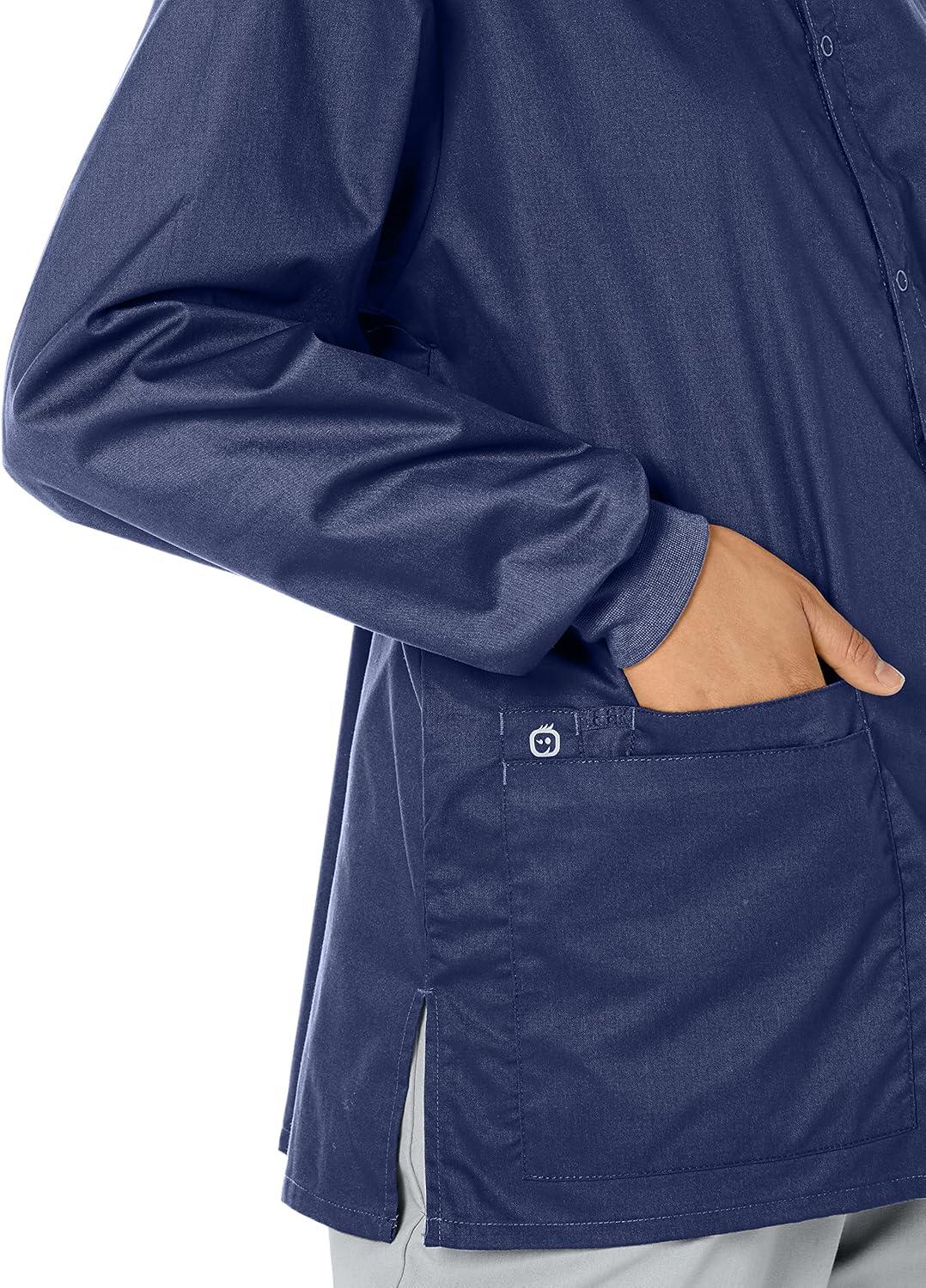 WonderWink womens Snap Front Jacket(Navy)