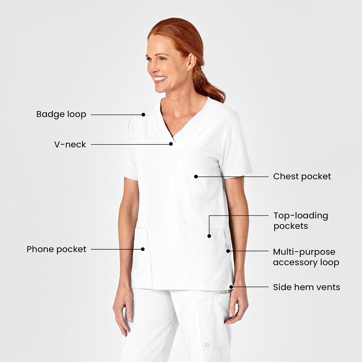 WonderWink Womens 4-Pocket Utility Top(White)