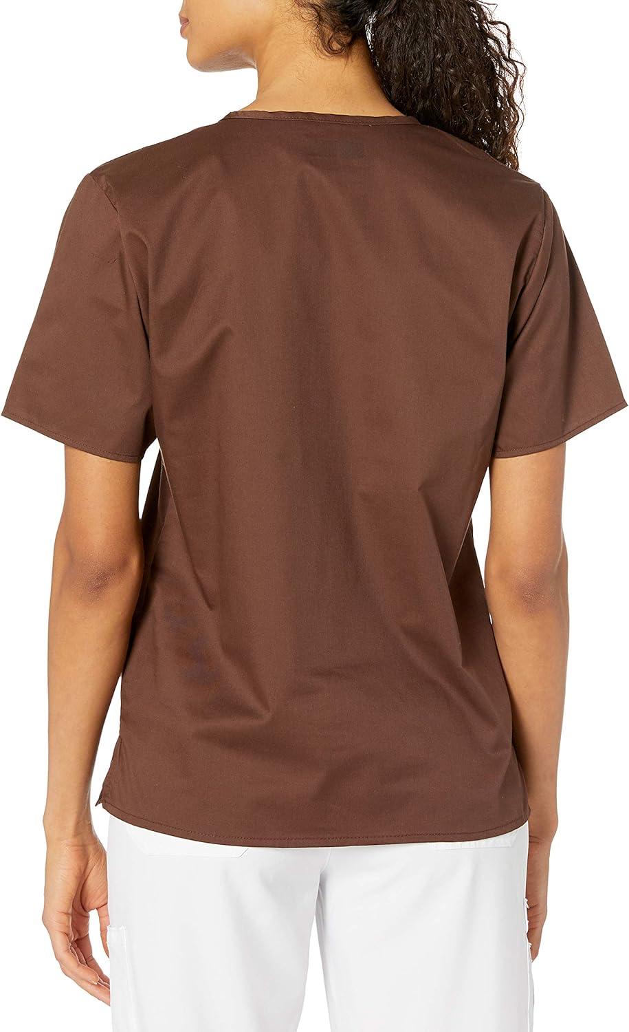 WonderWink Unisex-Adult Unisex V-Neck Top(Chocolate)