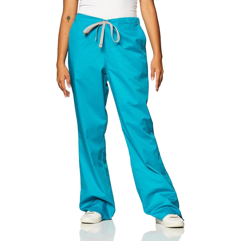 Wink WonderWORK Scrubs for Women, Flare Leg Scrub Pants(Teal)