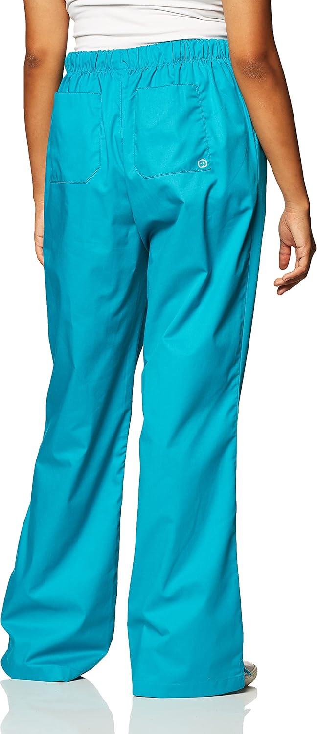 Wink WonderWORK Scrubs for Women, Flare Leg Scrub Pants(Teal)