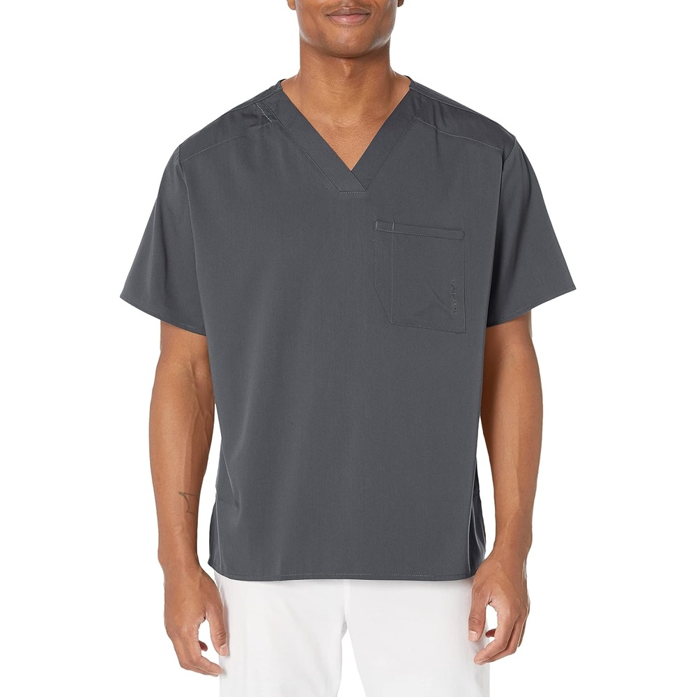 Wink Men’s Men’s V-Neck Scrub Top(Pewter)