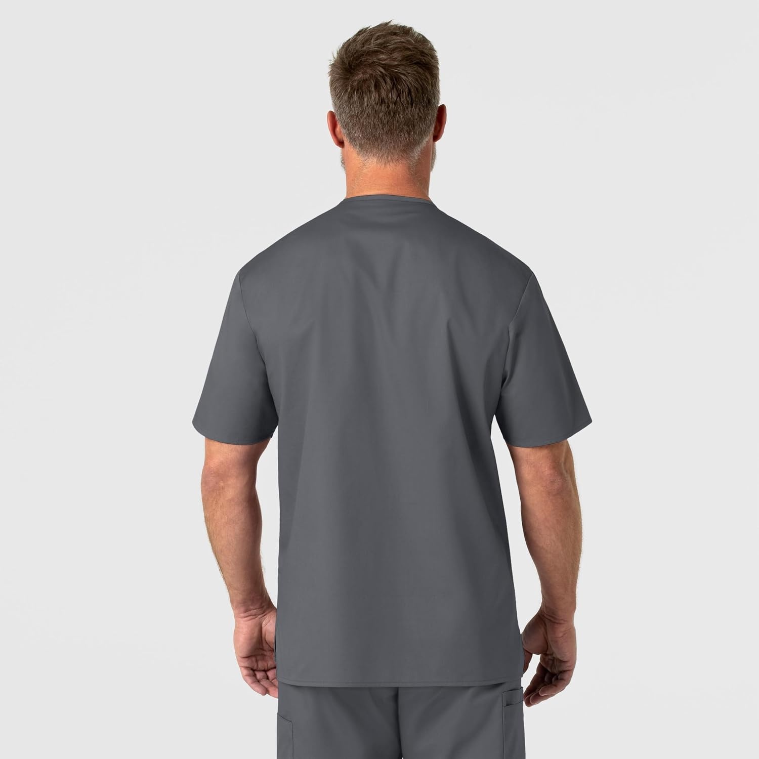 WonderWink Men’s Big Wonderwork Big Men’s V Neck Scrub Top(Pewter)