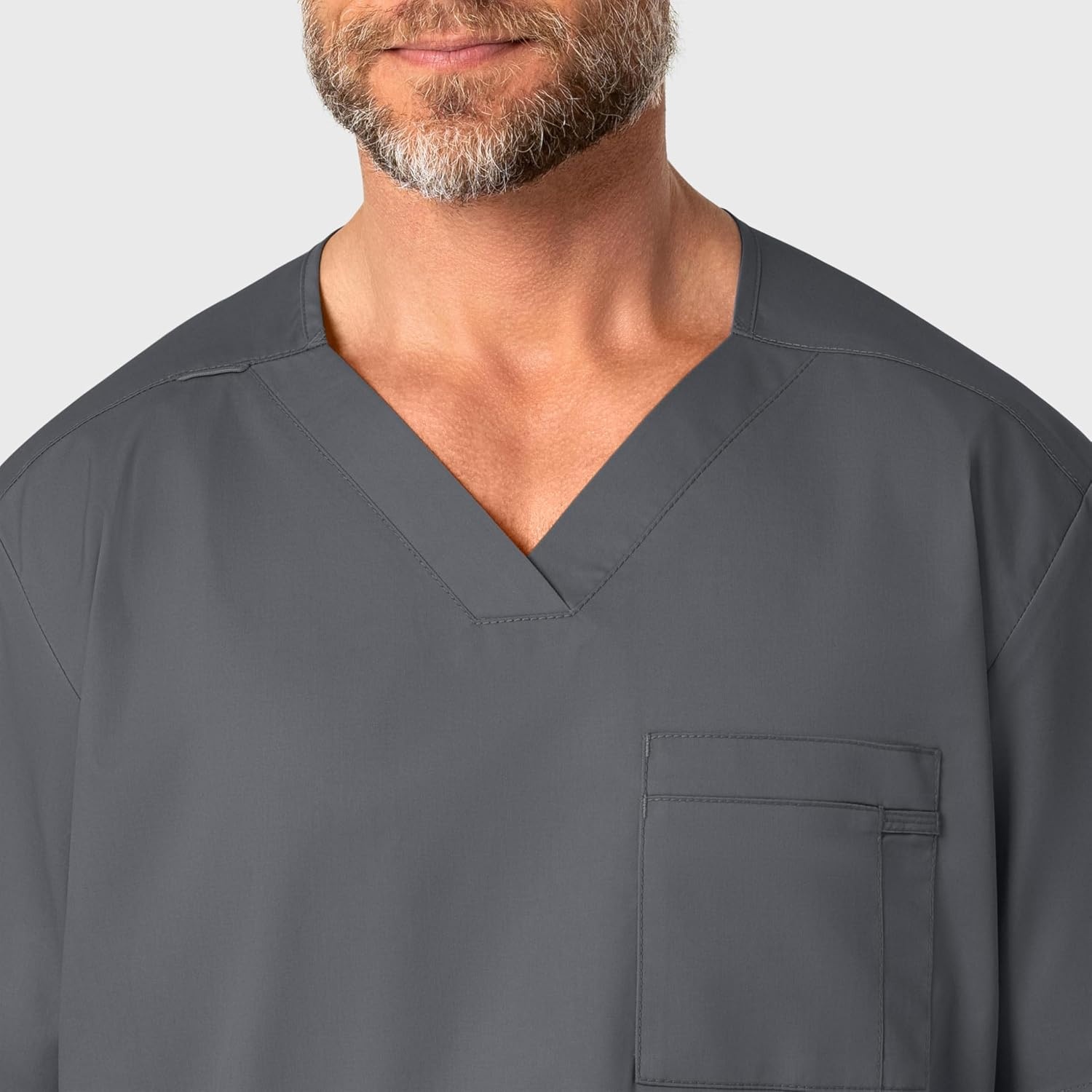 WonderWink Men’s Big Wonderwork Big Men’s V Neck Scrub Top(Pewter)