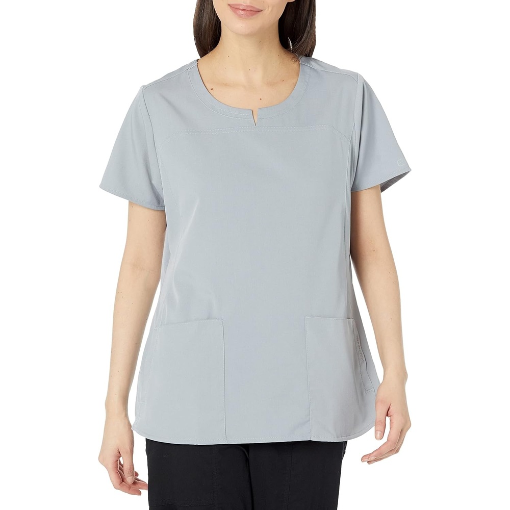 Wink PRO Women’s 4 Pocket Notch Neck Scrub Top(Grey)