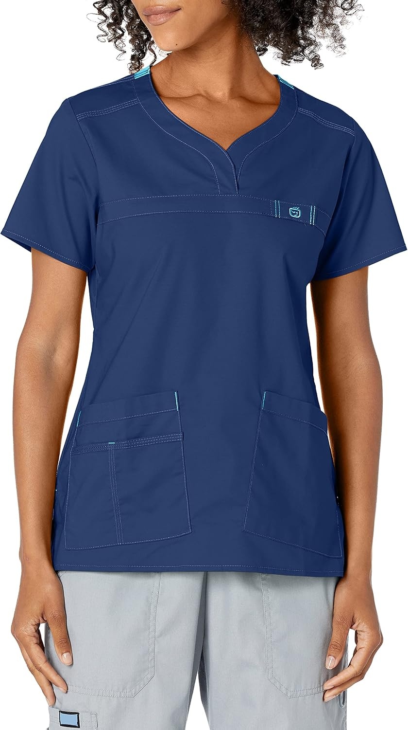 Wink Womens Wonderflex Patience Women’s Scrub Top(Navy)