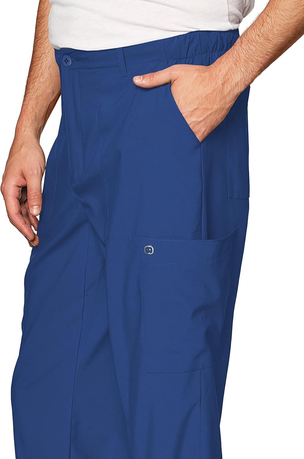 WonderWink Mens Men’s Flat Front Cargo Pant(Galaxy Blue)