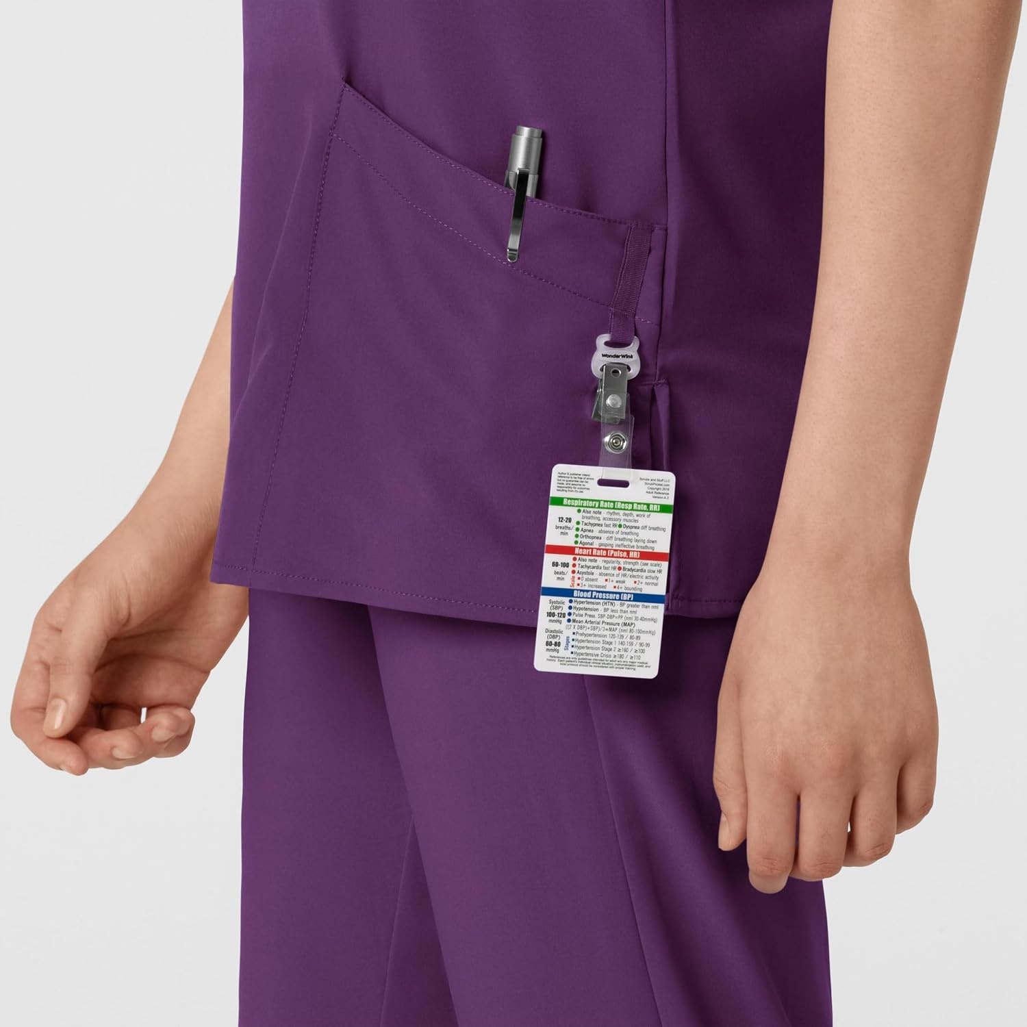 WINK W123 Women’s Basic V-Neck Scrub Top(Eggplant)