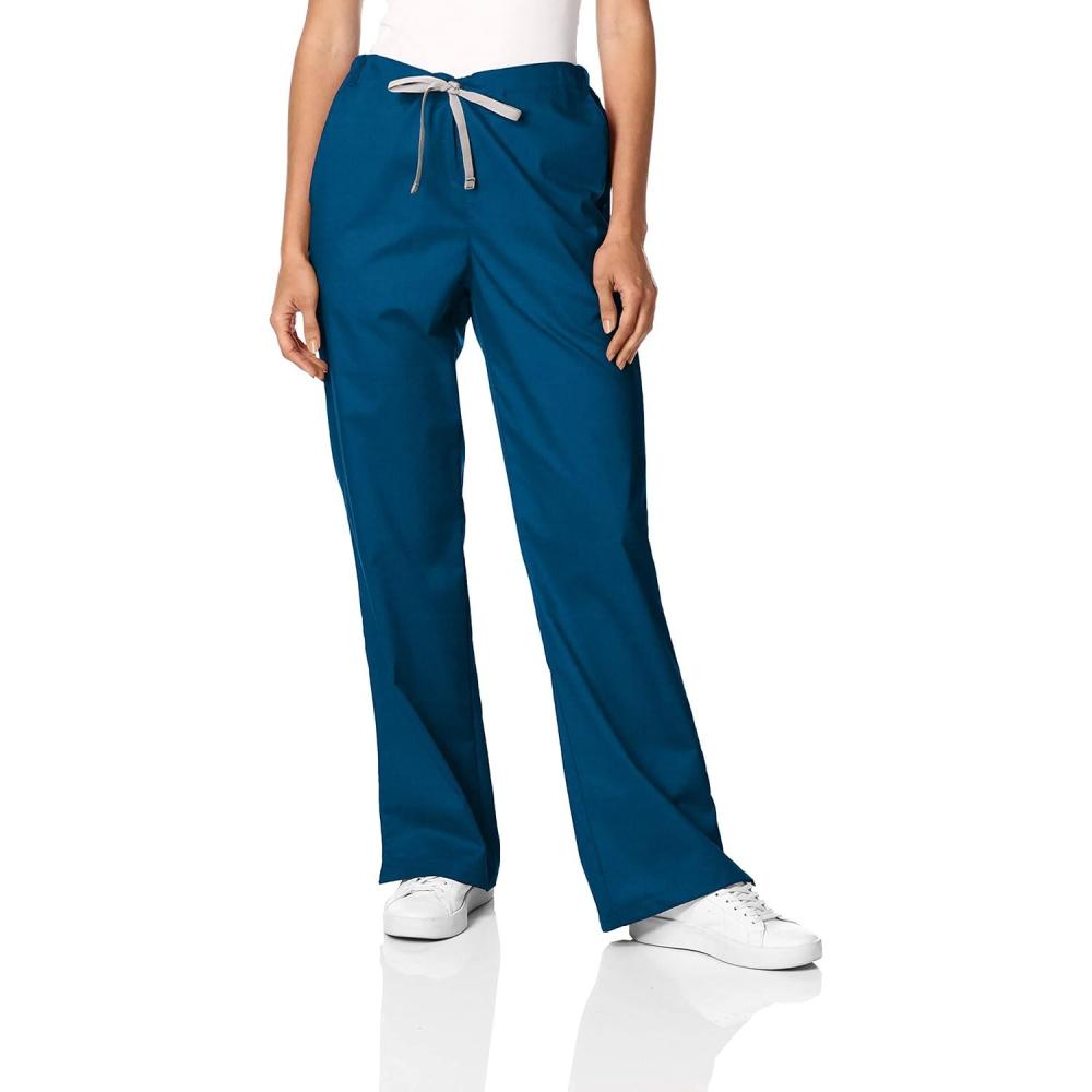 Wink WonderWORK Scrubs for Women, Flare Leg Scrub Pants(Caribbean)
