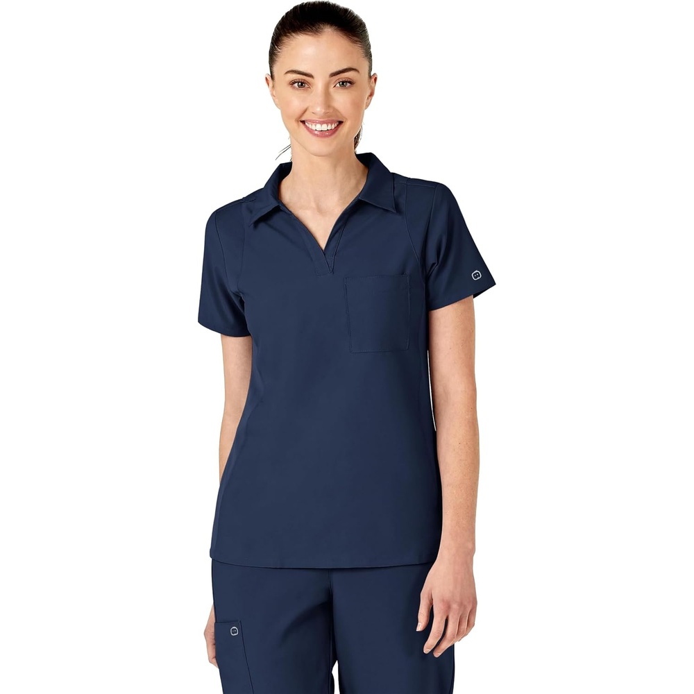 Wink W123 Women’s Collar Scrub Top(Navy)