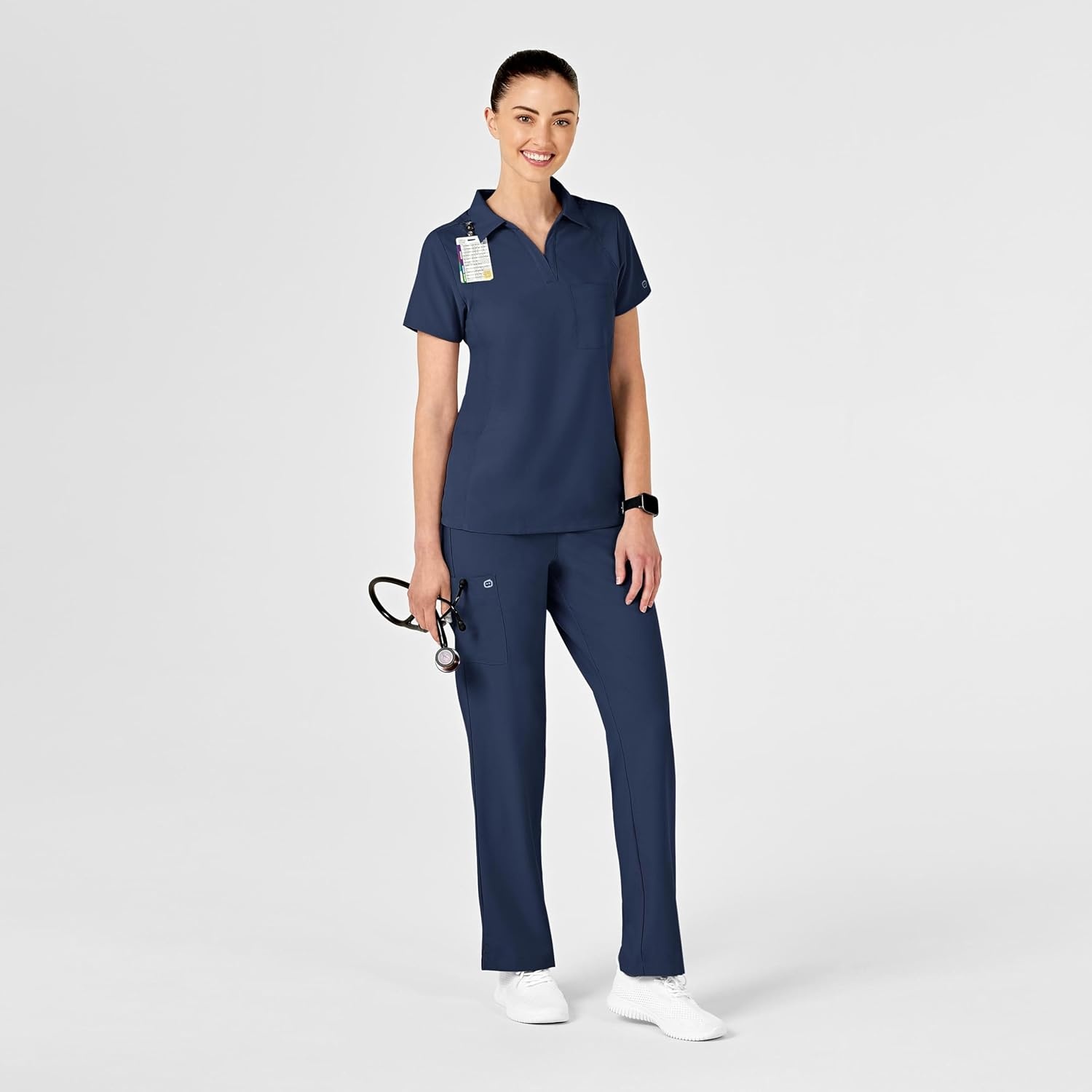 Wink W123 Women’s Collar Scrub Top(Navy)