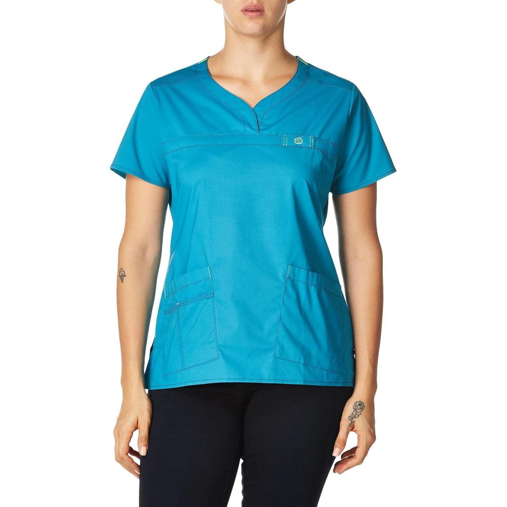 WonderWink Womens Wonderflex Patience Women’s Scrub Top(Real Teal)