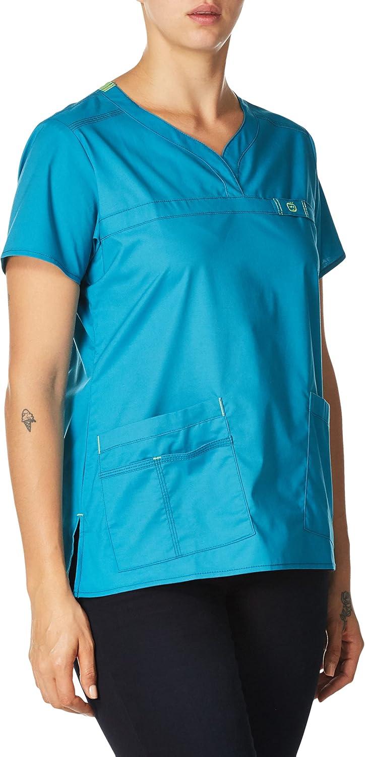 WonderWink Womens Wonderflex Patience Women’s Scrub Top(Real Teal)