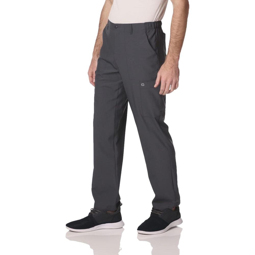WonderWink Mens Men’s Flat Front Cargo Pant(Pewter)