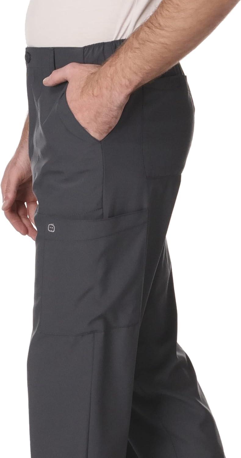WonderWink Mens Men’s Flat Front Cargo Pant(Pewter)