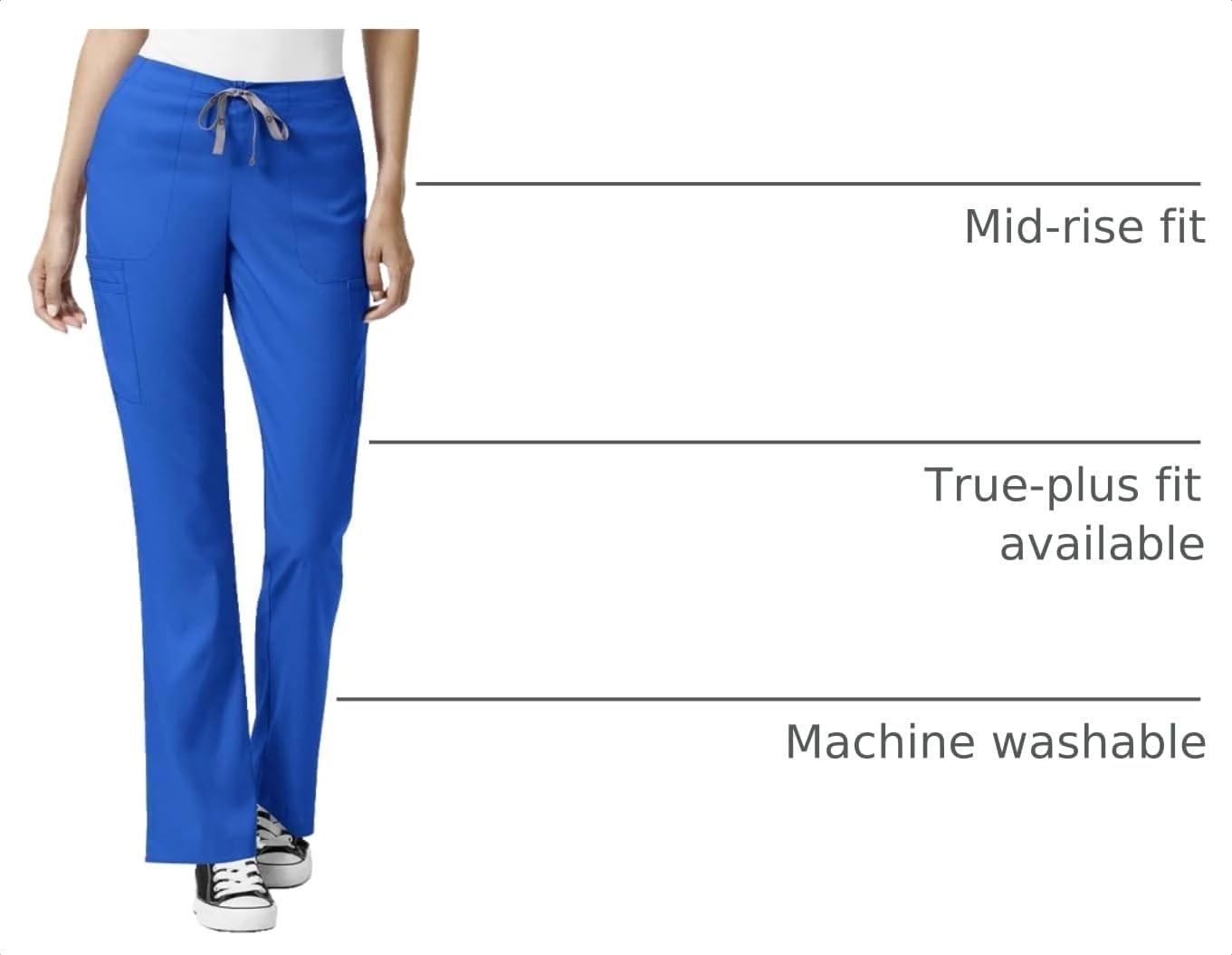WINK PRO Women’s Moderate Flare Leg Cargo Scrub Pant(Royal)