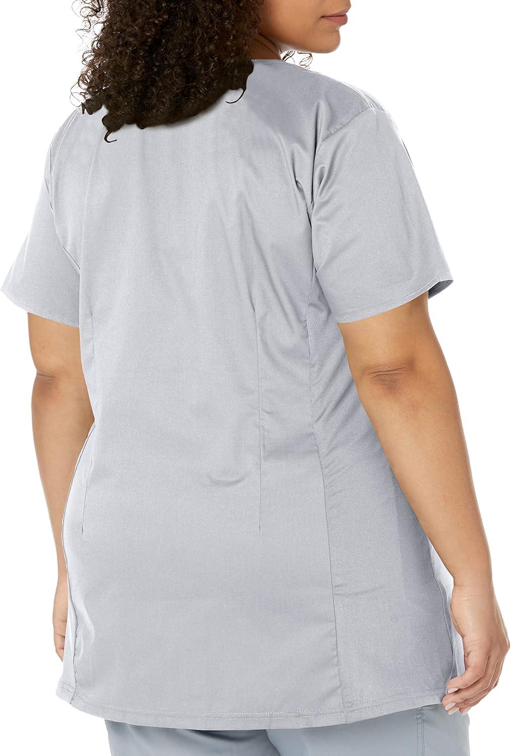 Wink WonderWORK Scrubs for Maternity Mock Wrap Scrub Tops(Grey)