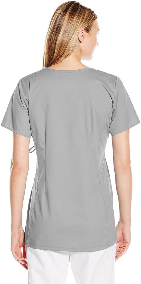 Wink WonderWORK Scrubs for Maternity Mock Wrap Scrub Tops(Grey)