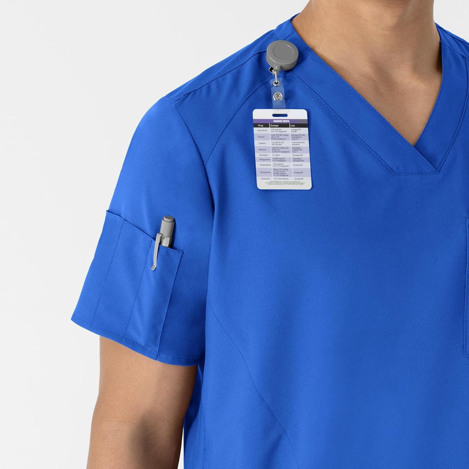 WINK W123 Men’s V-Neck Scrub Top(Royal)