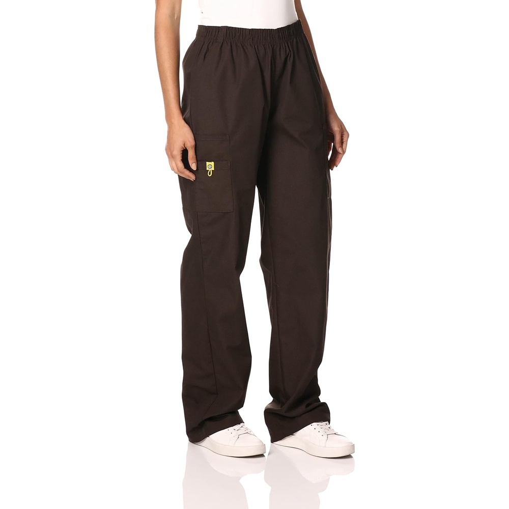 WINK Origins Quebec -Women’s Full Elastic Cargo Scrub Pant(Chocolate)