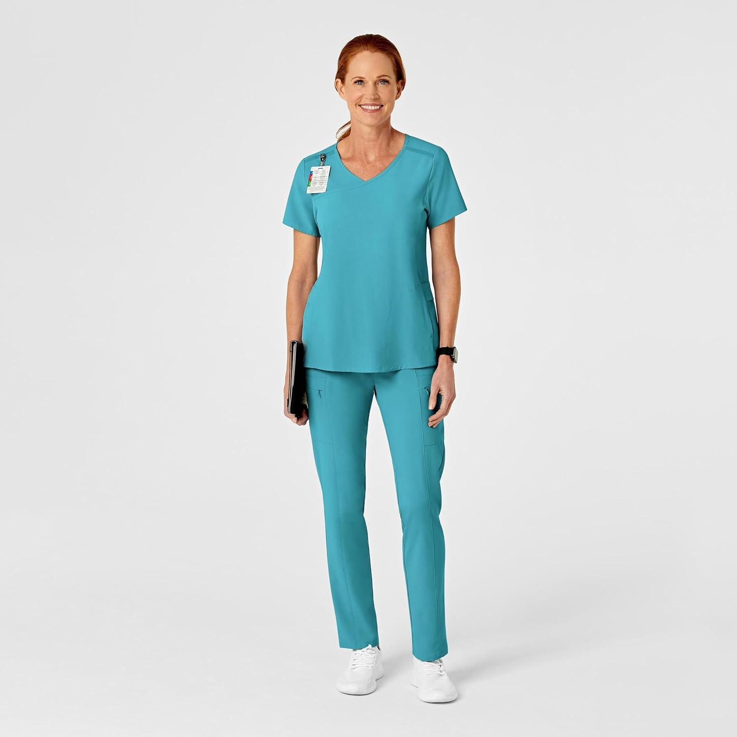 Renew Women’s High Waist Slim Leg Scrub Pant(Teal Blue)