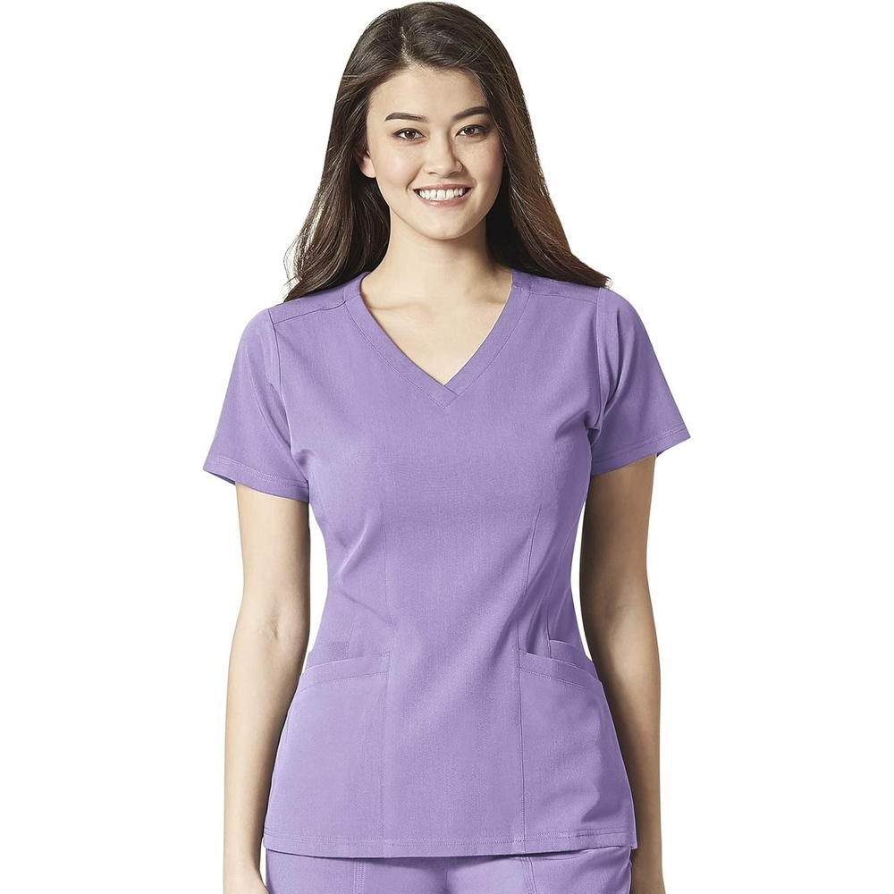 Wink Women’s Women’s Flex Back V-Neck Scrub Top(Lilac)