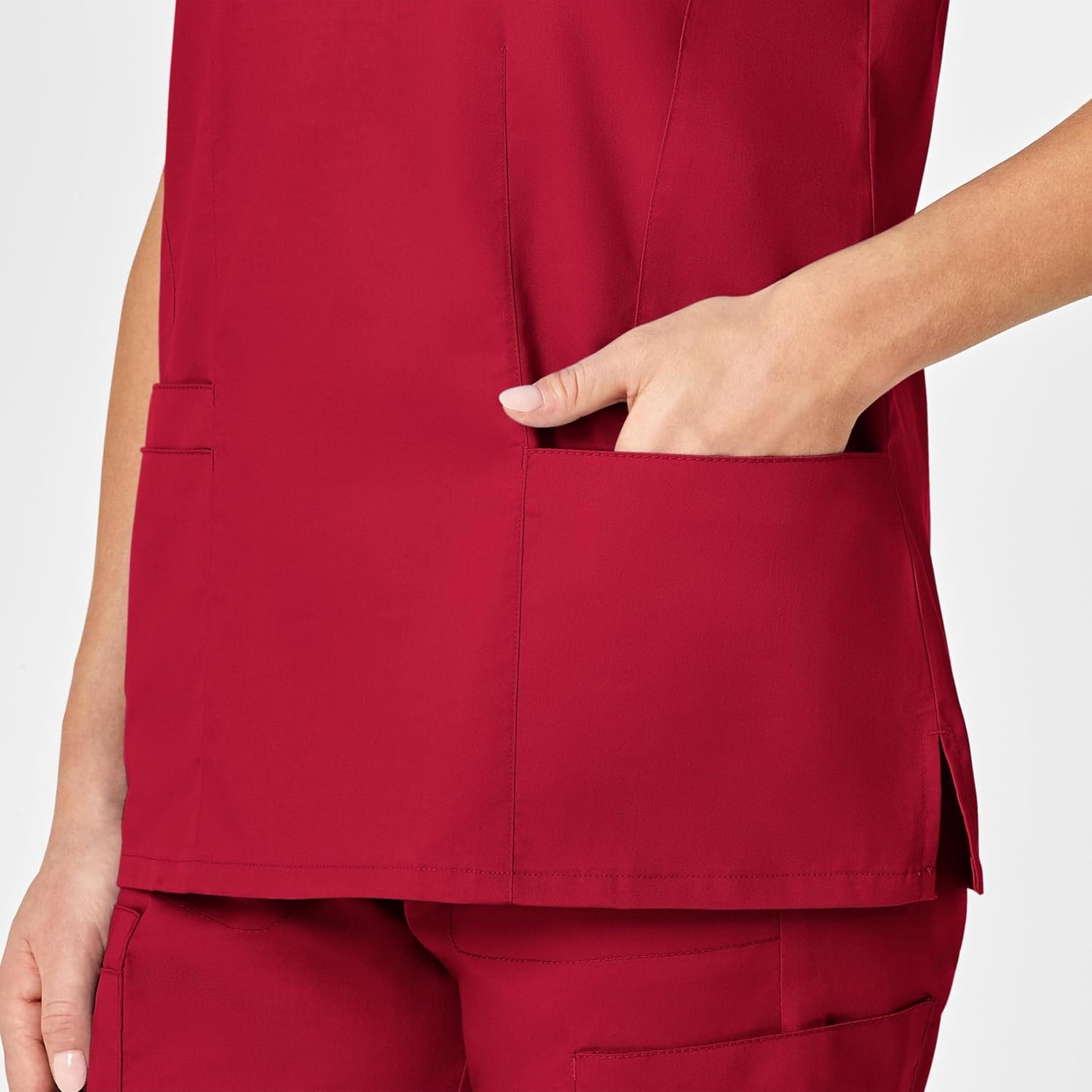 WINK WonderWORK Women’s V-Neck Scrub Top(Red)