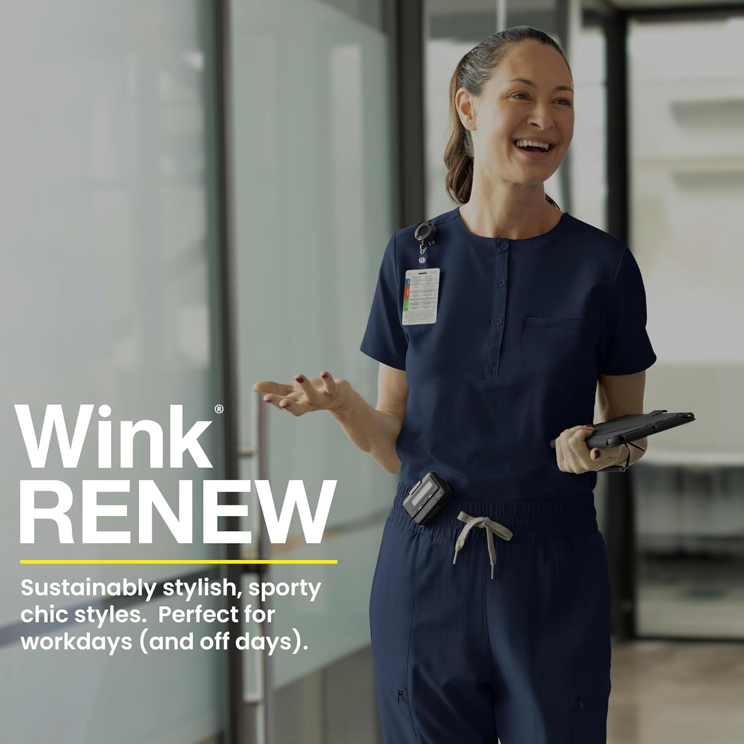 WonderWink Womens Mandarin Collar Tuck-in Top(Bay Blue)