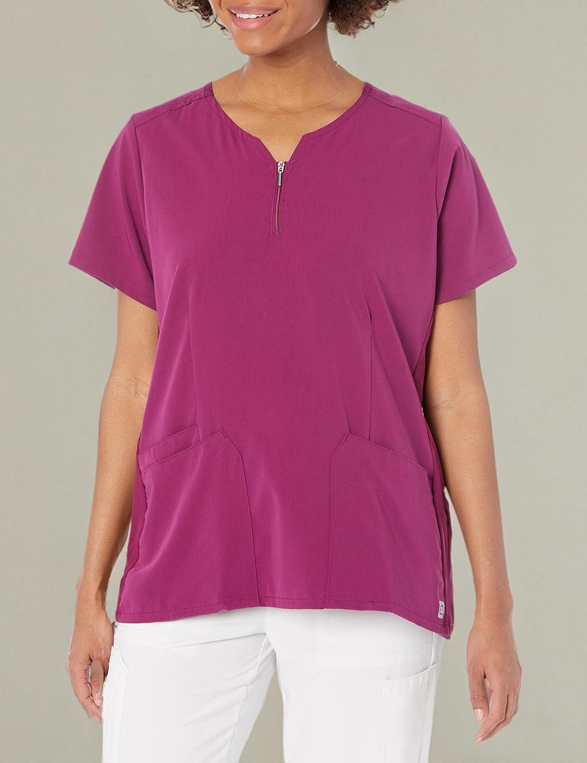 WonderWink Men’s Uni Moss Grn Simply Soft 3pkt Scrub Shrt(Wine)