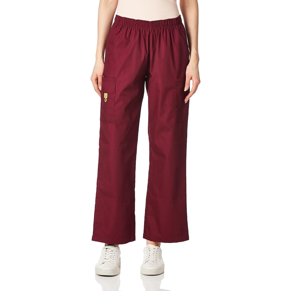 WINK Origins Quebec -Women’s Full Elastic Cargo Scrub Pant(Wine)