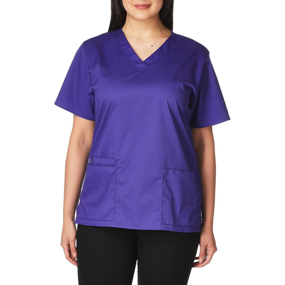 WonderWink Unisex-Adult Unisex V-Neck Top(Grape)