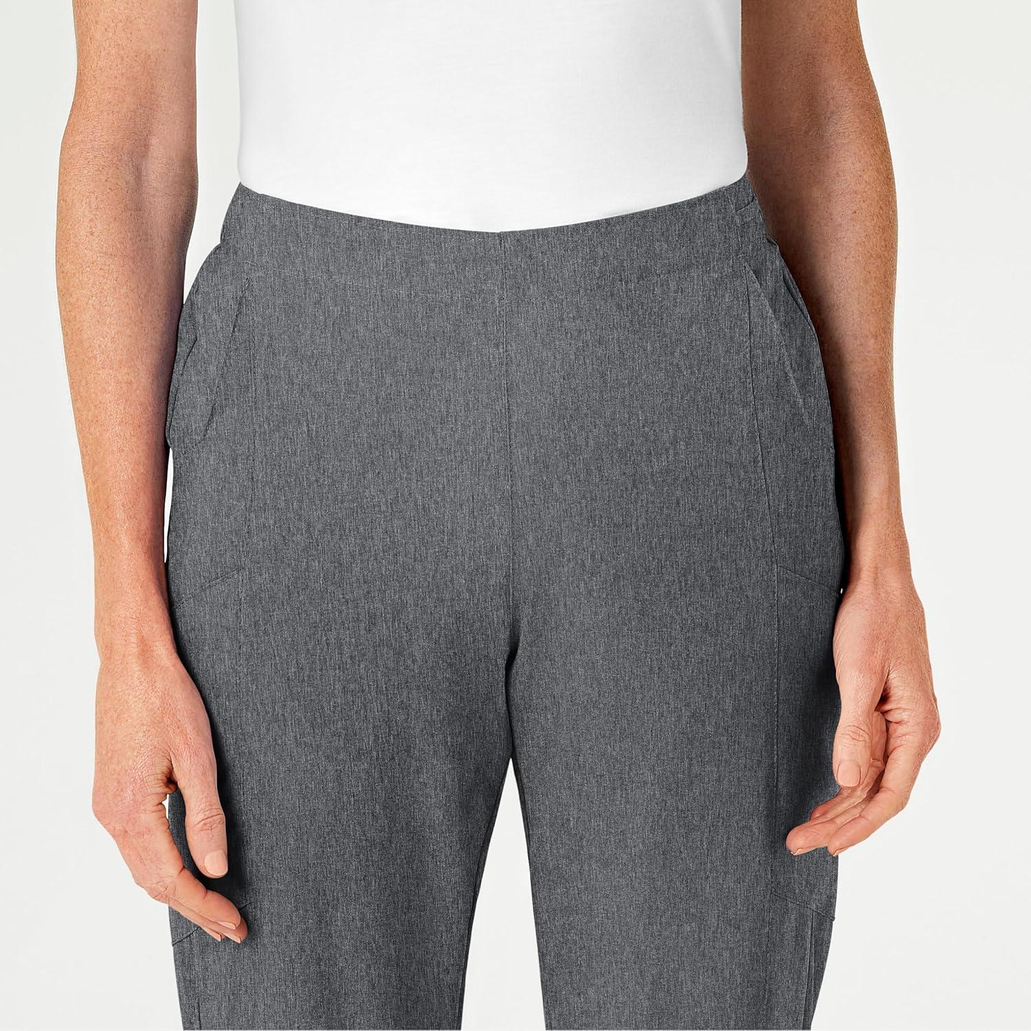WonderWink womens Women’s Flat Front Cargo Scrub Pant(Charcoal Heather)