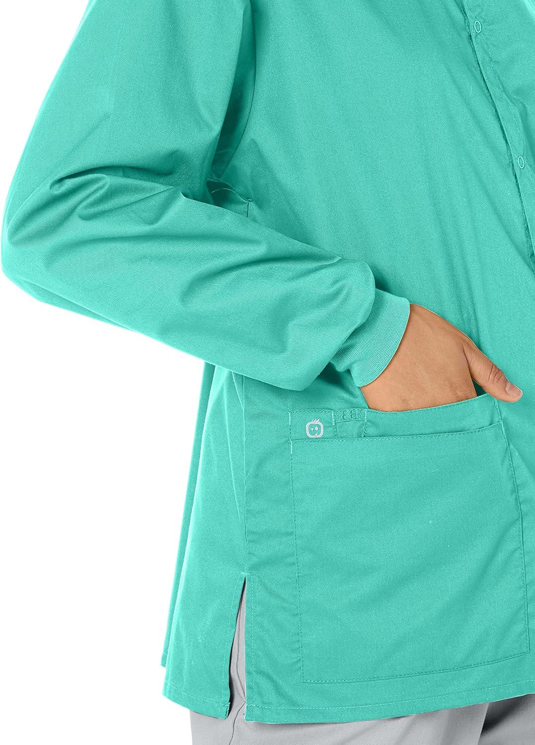 WonderWink womens Snap Front Jacket(Surgical Green)