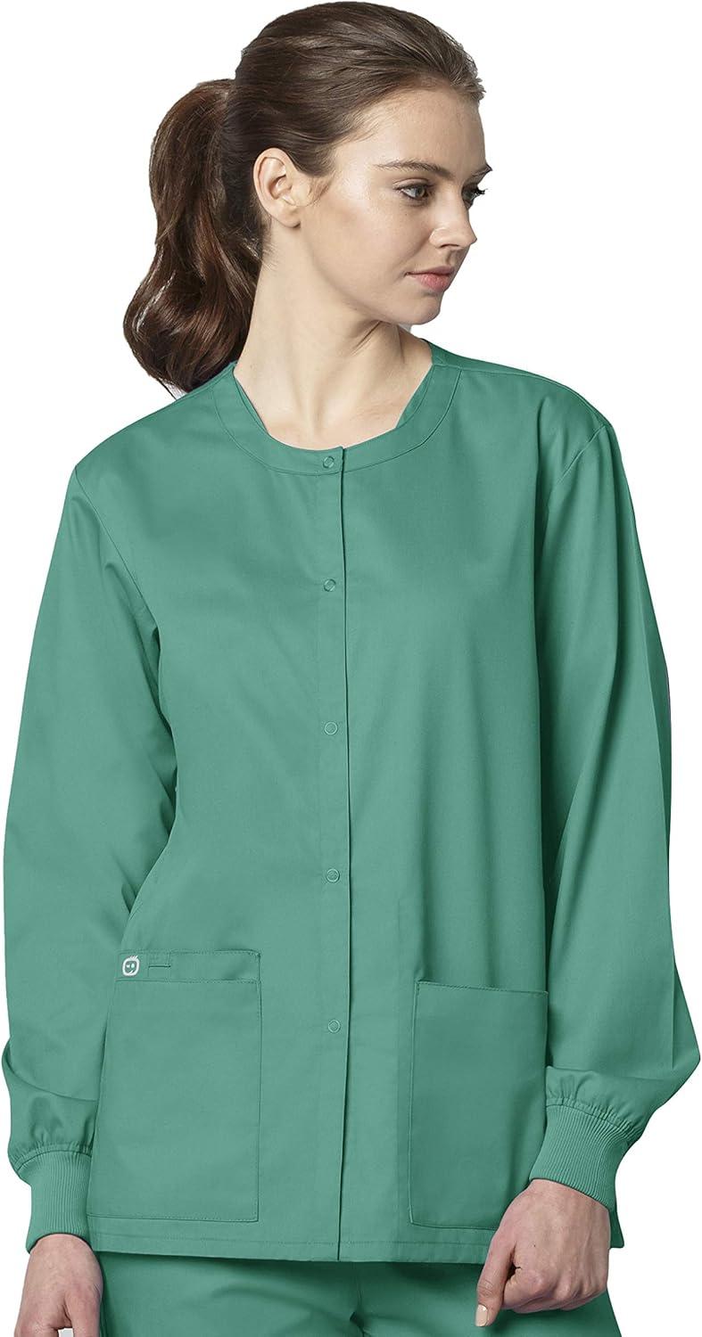 WonderWink womens Snap Front Jacket(Surgical Green)