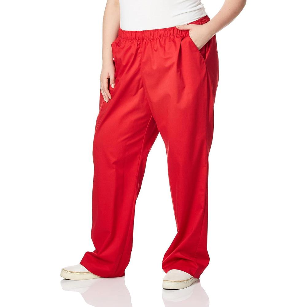 WonderWink Women’s Tall Wonderwork Women’s Pull-On Cargo Scrub Pant Tall(Red)