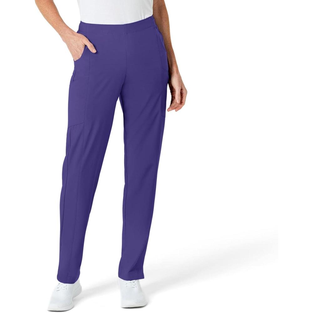 WonderWink womens Women’s Flat Front Cargo Scrub Pant(Grape)