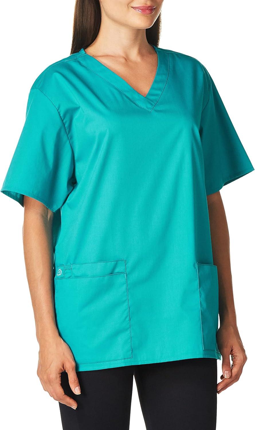 WonderWink Unisex-Adult Unisex V-Neck Top(Teal)