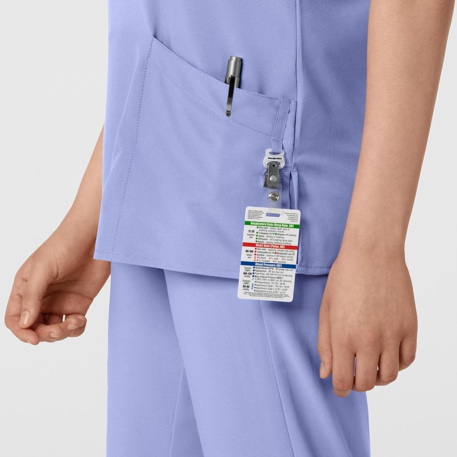 WINK W123 Women’s Basic V-Neck Scrub Top(Ceil Blue)