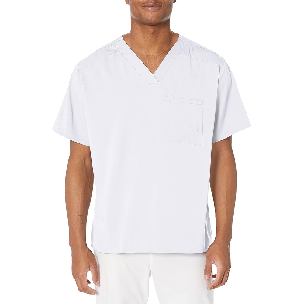 Wink Men’s Men’s V-Neck Scrub Top(White)