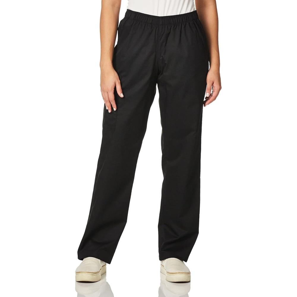 WonderWink Women’s Tall Wonderwork Women’s Pull-On Cargo Scrub Pant Tall(Black)