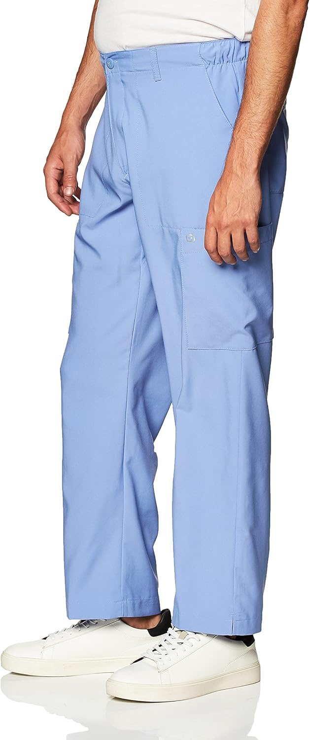 Wink W123 Men’s Flat Front Cargo Scrub Pant(Ceil Blue)