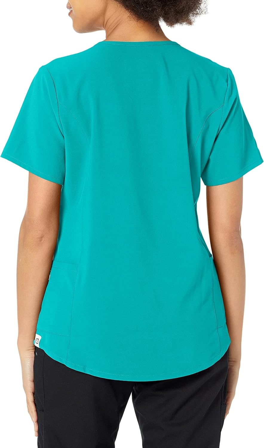 WonderWink Mens Renew Women’s Zip Accent Scrub Top(Teal Blue)