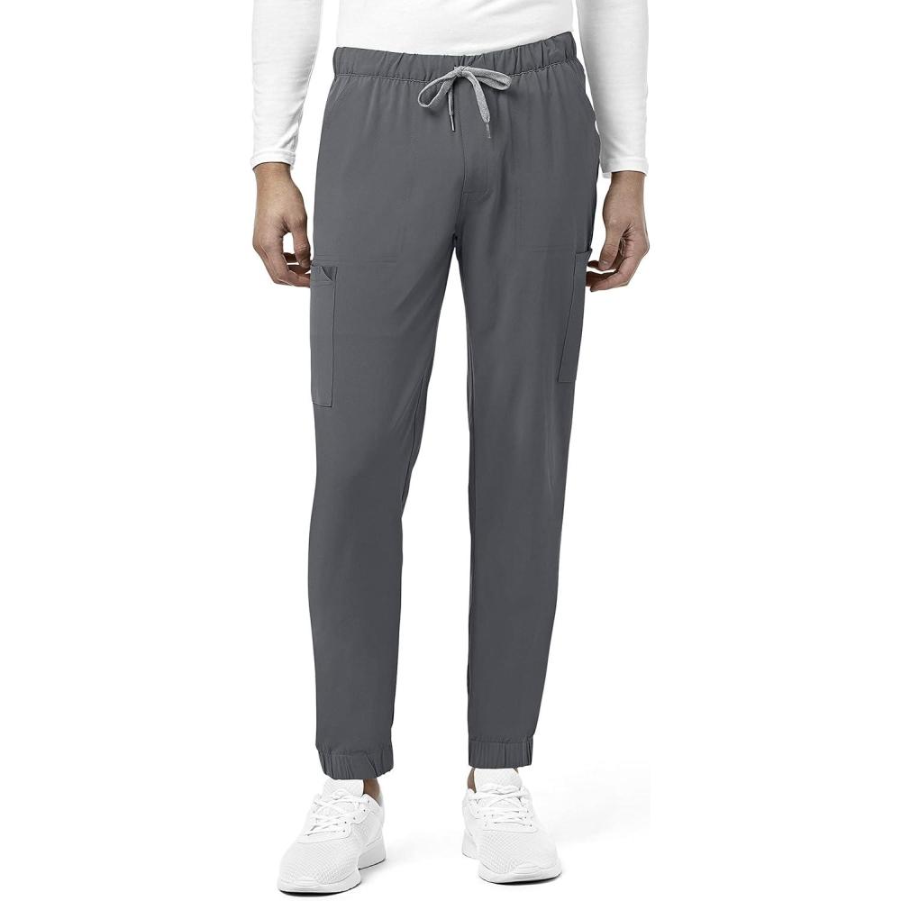 WonderWink Mens Renew Men’s Jogger Scrub Pant(Pewter)