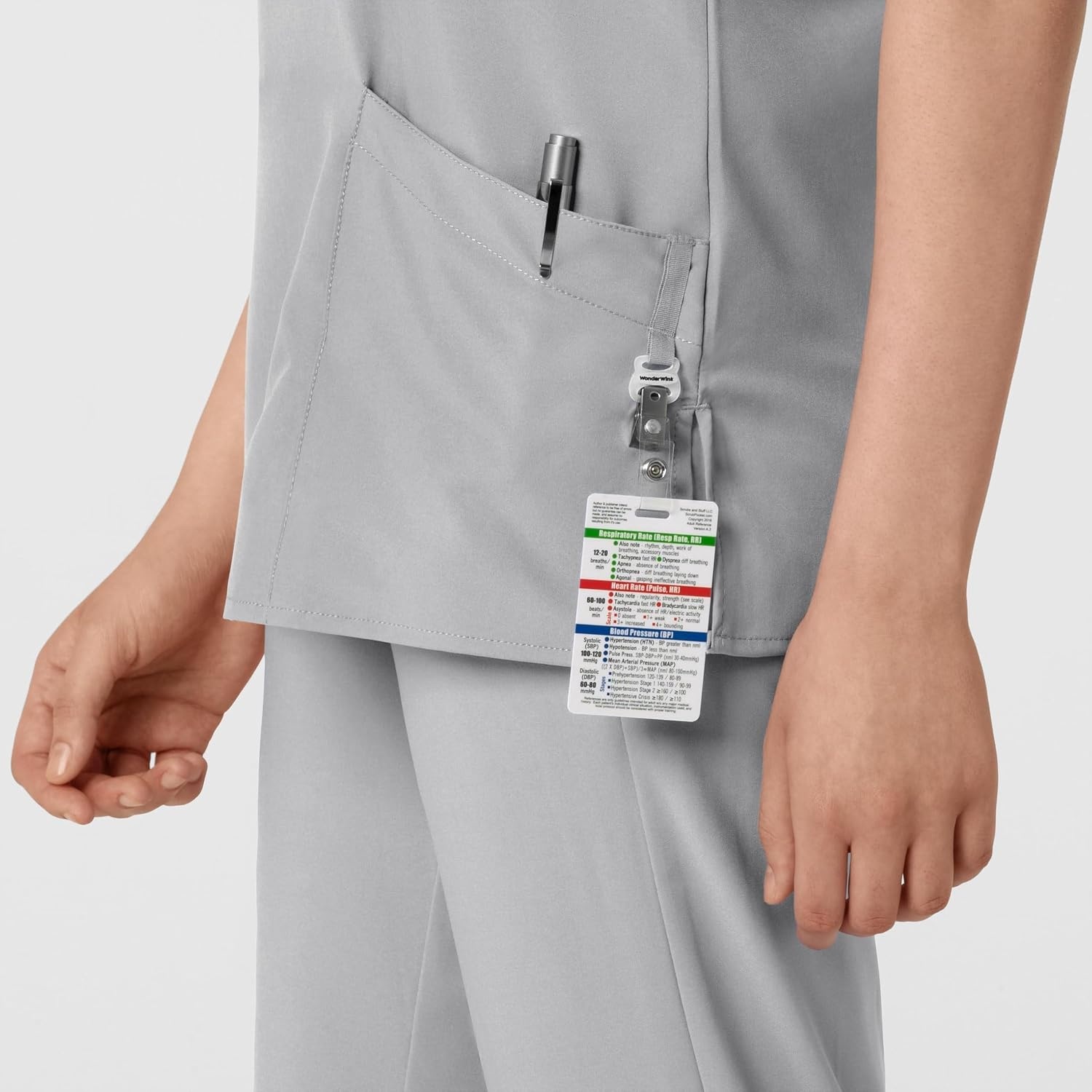 WINK W123 Women’s Basic V-Neck Scrub Top(Grey)