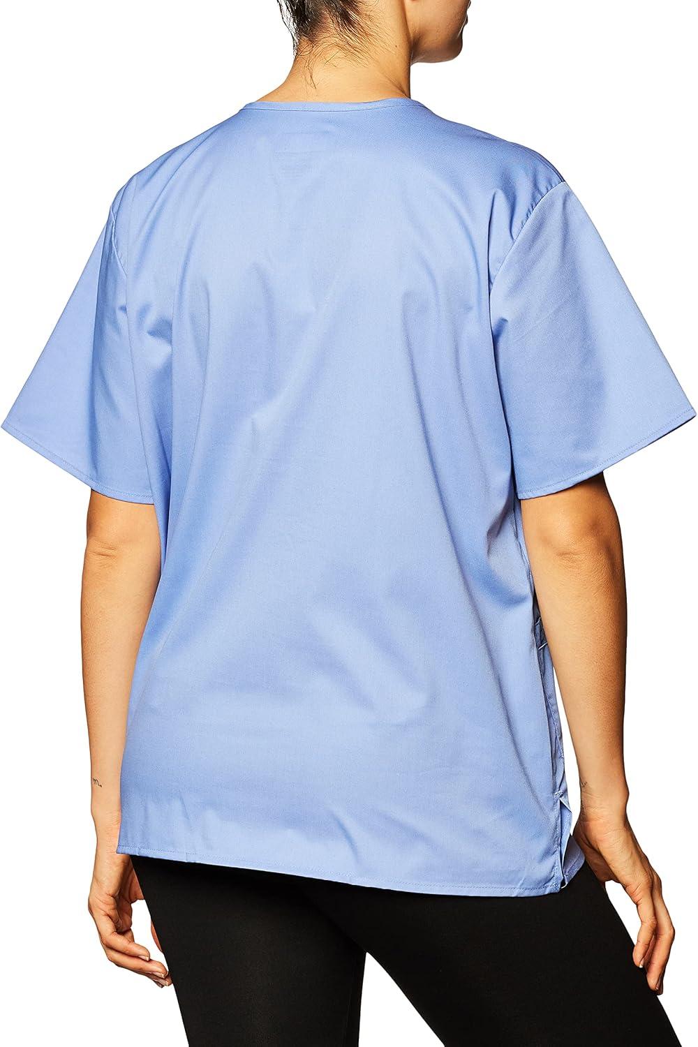 WonderWink Unisex-Adult Unisex V-Neck Top(Ceil Blue)
