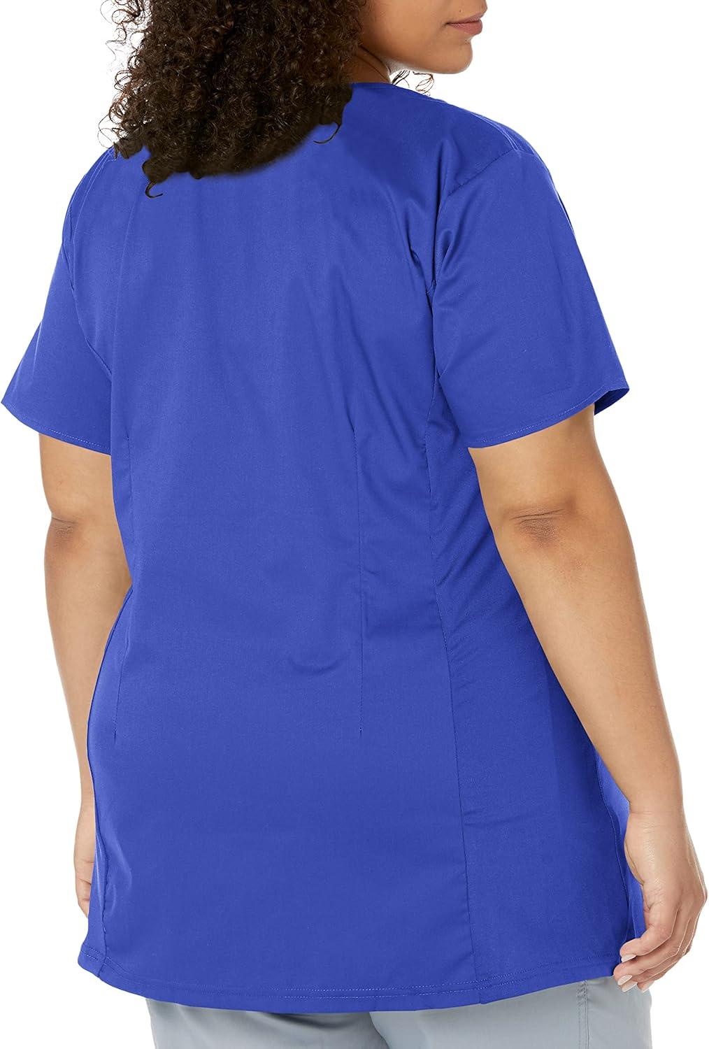 Wink WonderWORK Scrubs for Maternity Mock Wrap Scrub Tops(Galaxy Blue)